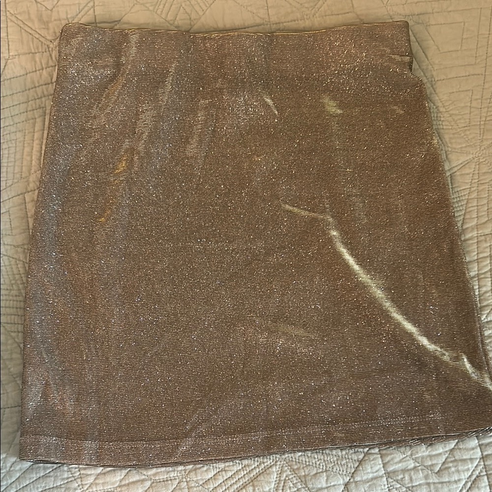 Brown Sequin Mini Pencil Skirt for Casual Wear
